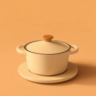 Ilustración de cazuela de hierro
