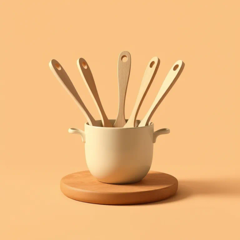 Ilustración de pinzas de cocina