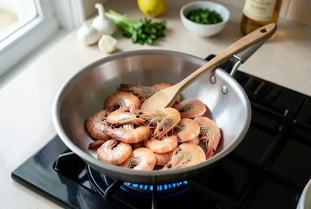 Paso 4: Cocinar gambas