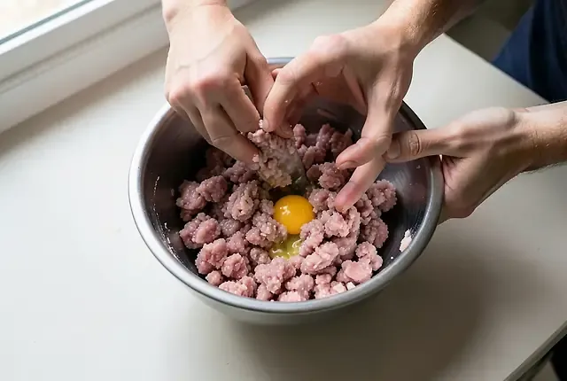 Paso 6: Incorporar carne y huevo